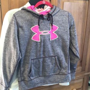 Under Armour hoodie plum color with pink decal